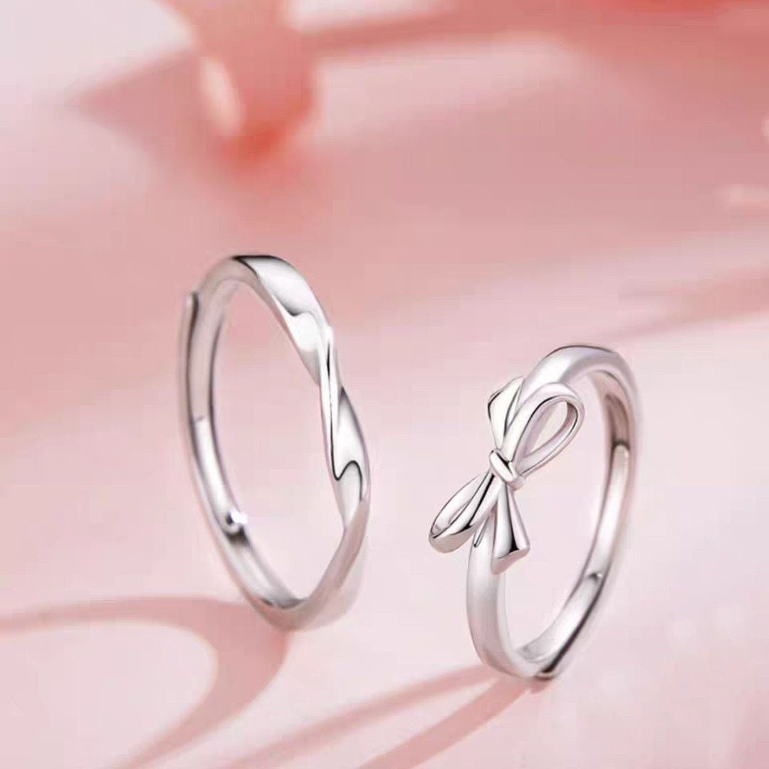 Sterling Sier Mobius Couple Style Wind Rings