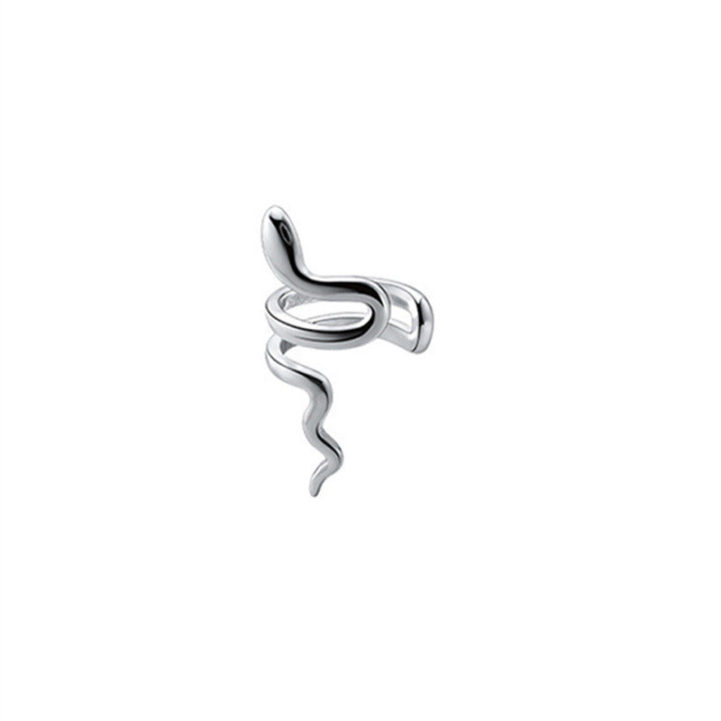 Snake-shaped Ear Clip Neutral Personality Bone Flexible Winding Simulated Snakes Earrings
