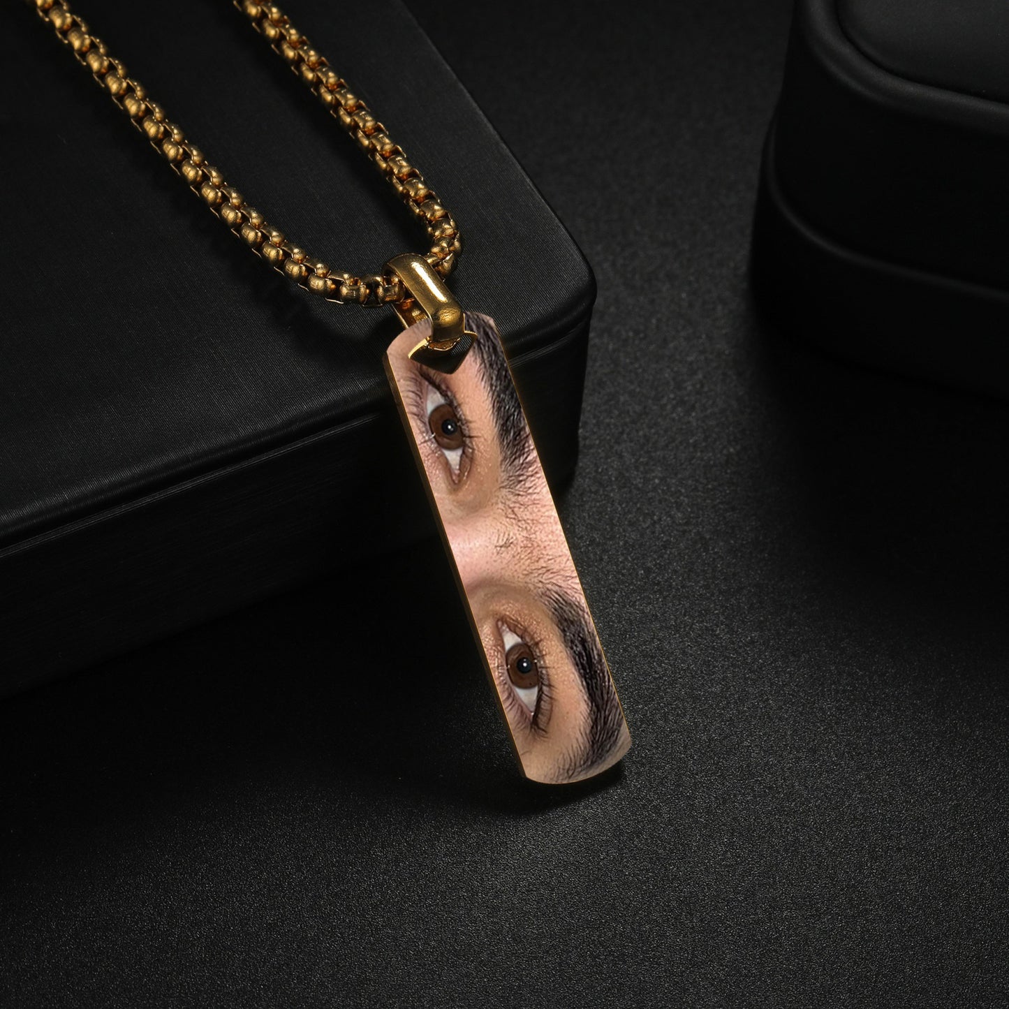 Men's Hot Stainless Steel Strip Picture Making Necklaces