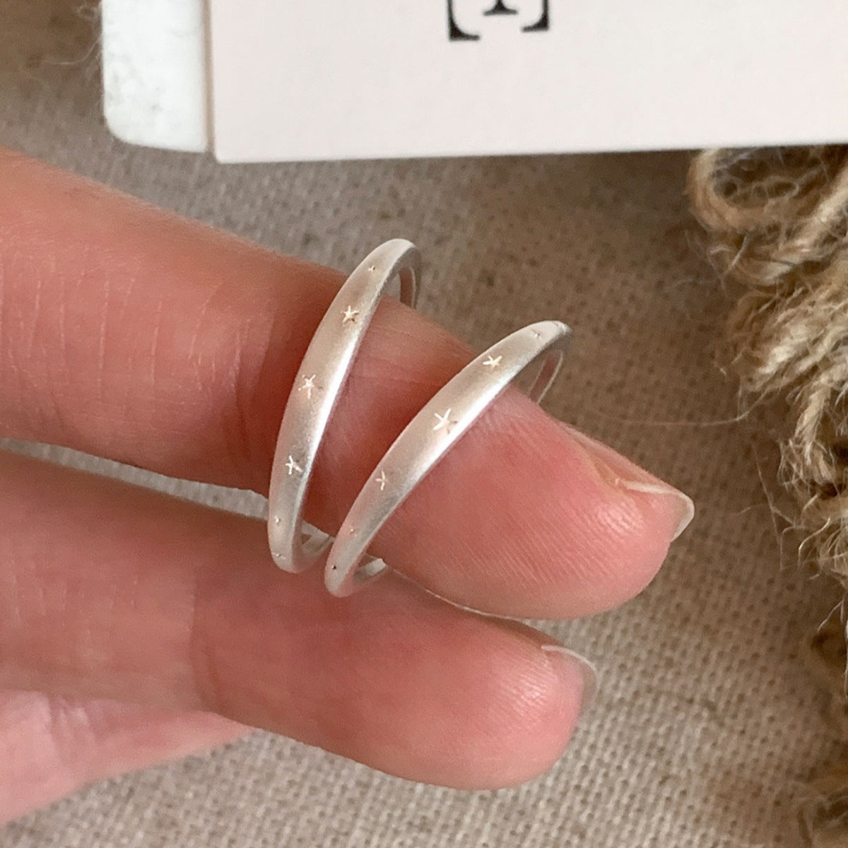 Frosted Shining Exquisite Twin Style Design Ring