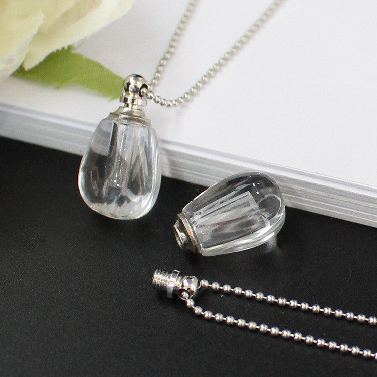 Crystal Perfume Bottle Fetal Hair Essential Necklaces