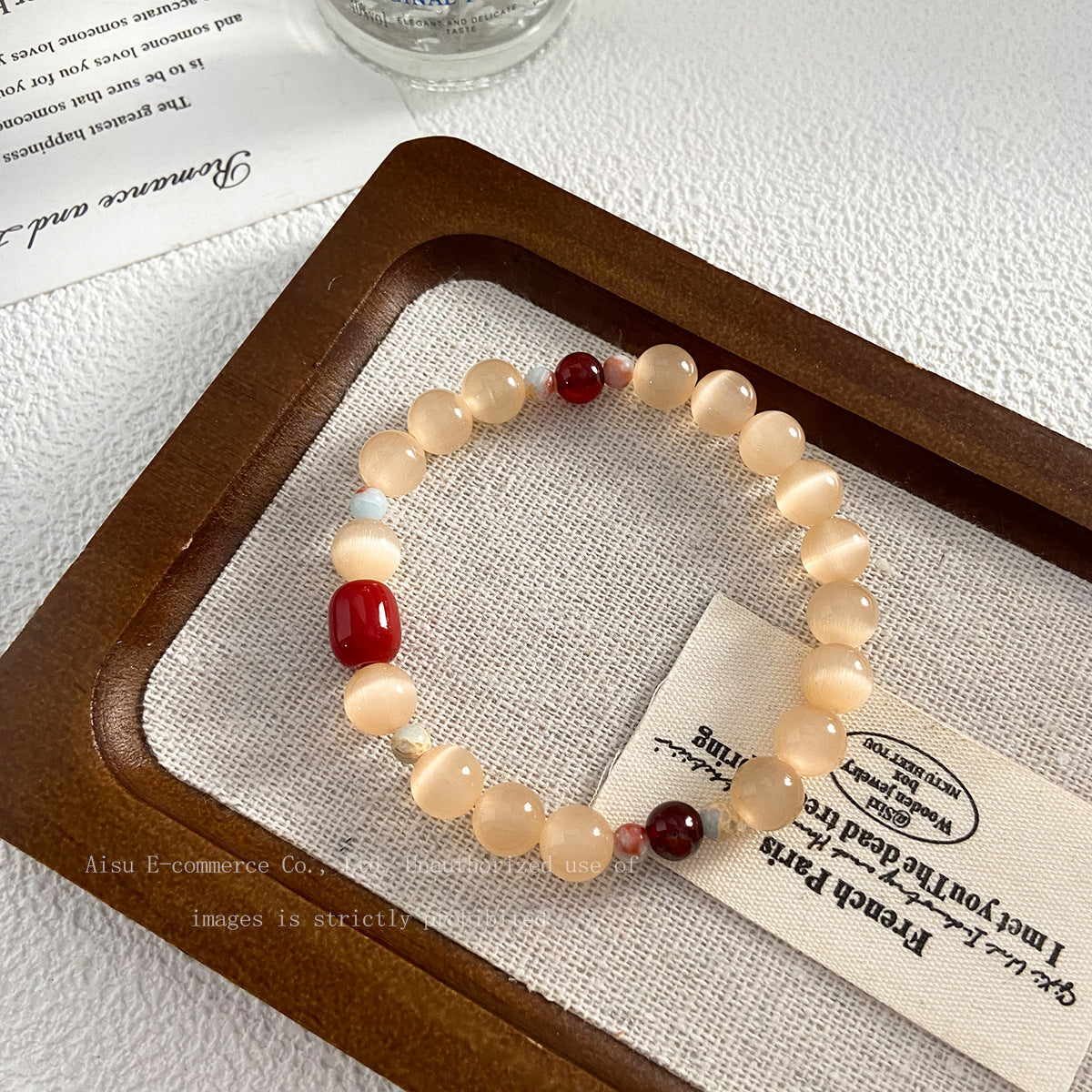 Style Cat Eye Beads Red Agate Good-looking Light Luxury Minority Bracelet