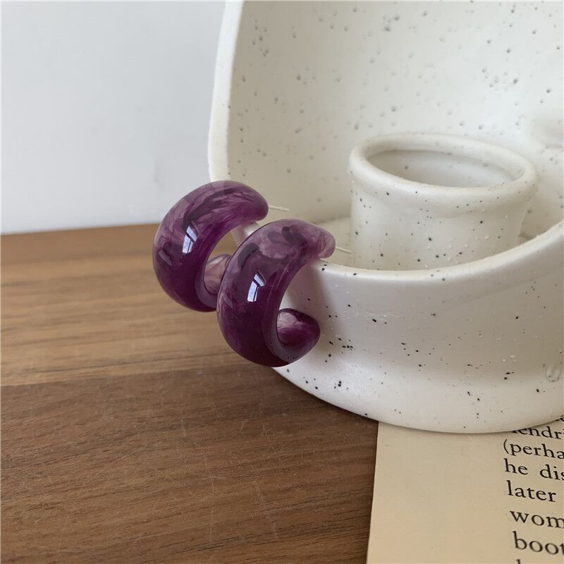 Trendy Blooming Purple Shaped Stylish Graceful Earrings