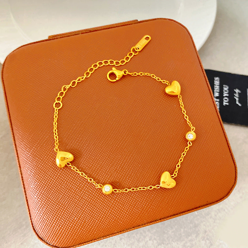 Light Luxury Micro Inlaid Zircon Woven Wire Mesh Fashion Temperament Bracelet