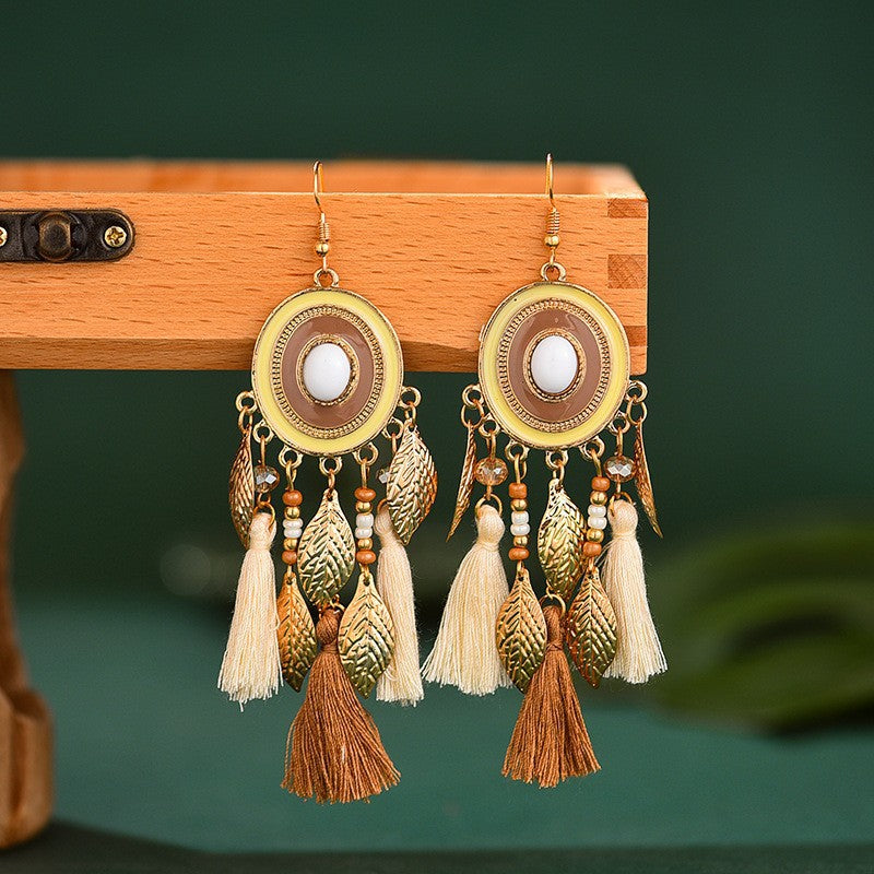 Fringe Spring Holiday Ethnic Colorful Yunnan Earrings
