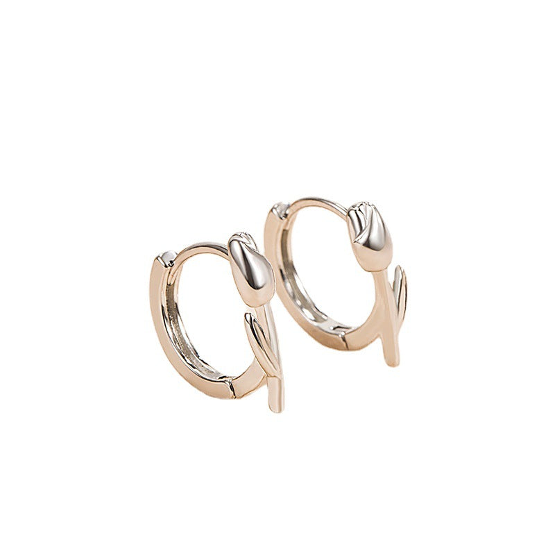 Women's Cold Style Tulip Flower Clips Summer High Rings