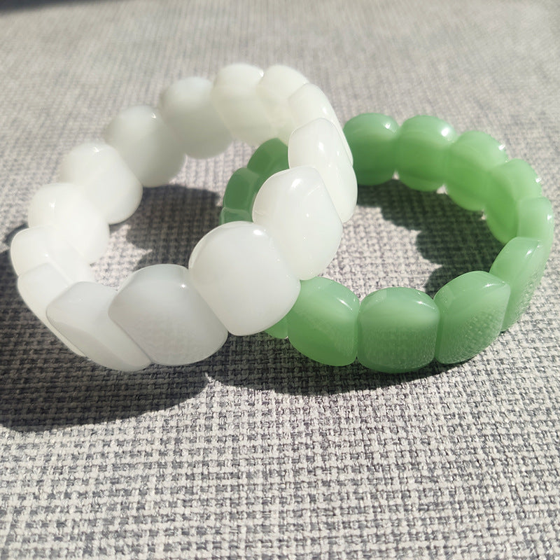 Crystal Jasper Manual Amitabha Laser Sculpture Temple Knot Bracelet