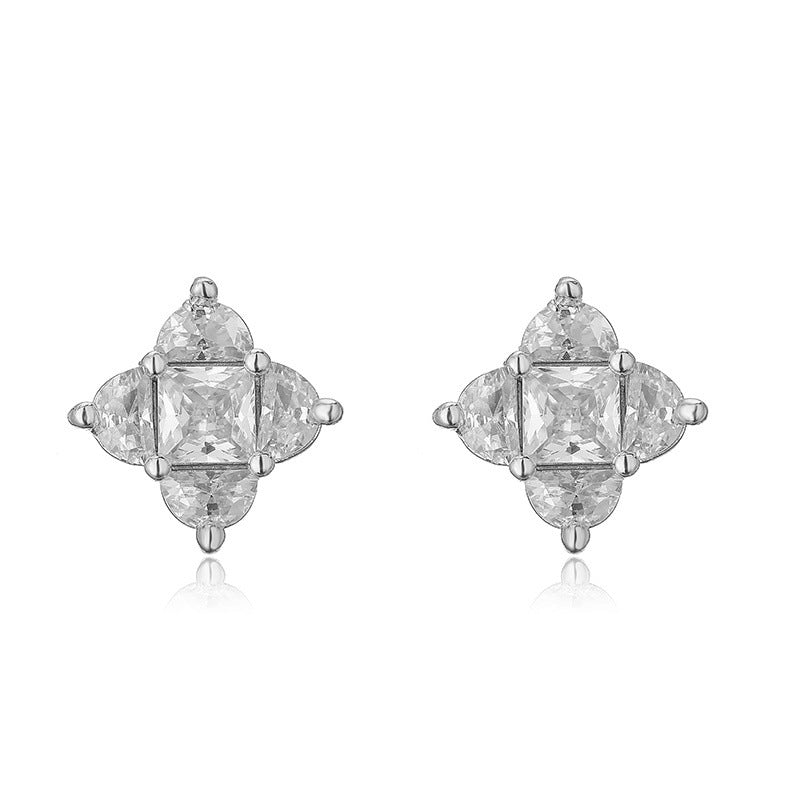 Women's Affordable Luxury Copper Inlaid Color Diamond Earrings