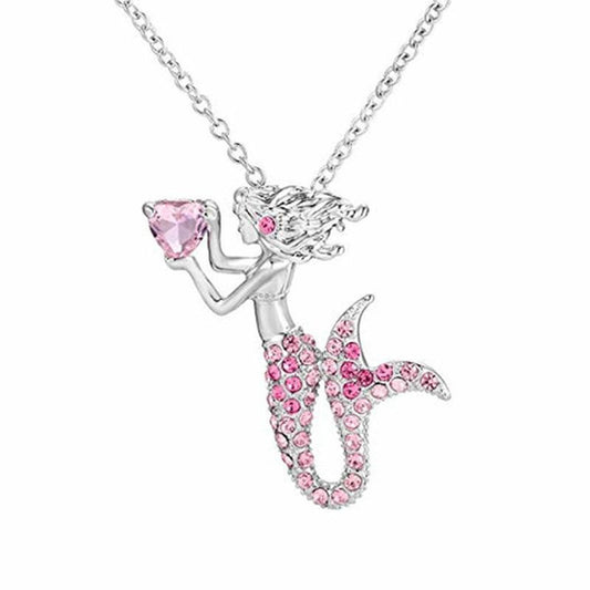 Fashion Mermaid Love Female Cartoon Design Necklaces
