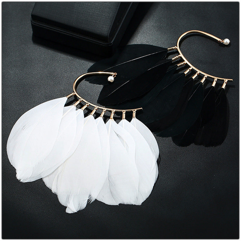 Personality Feather No Piercing Ear Hooks Rings