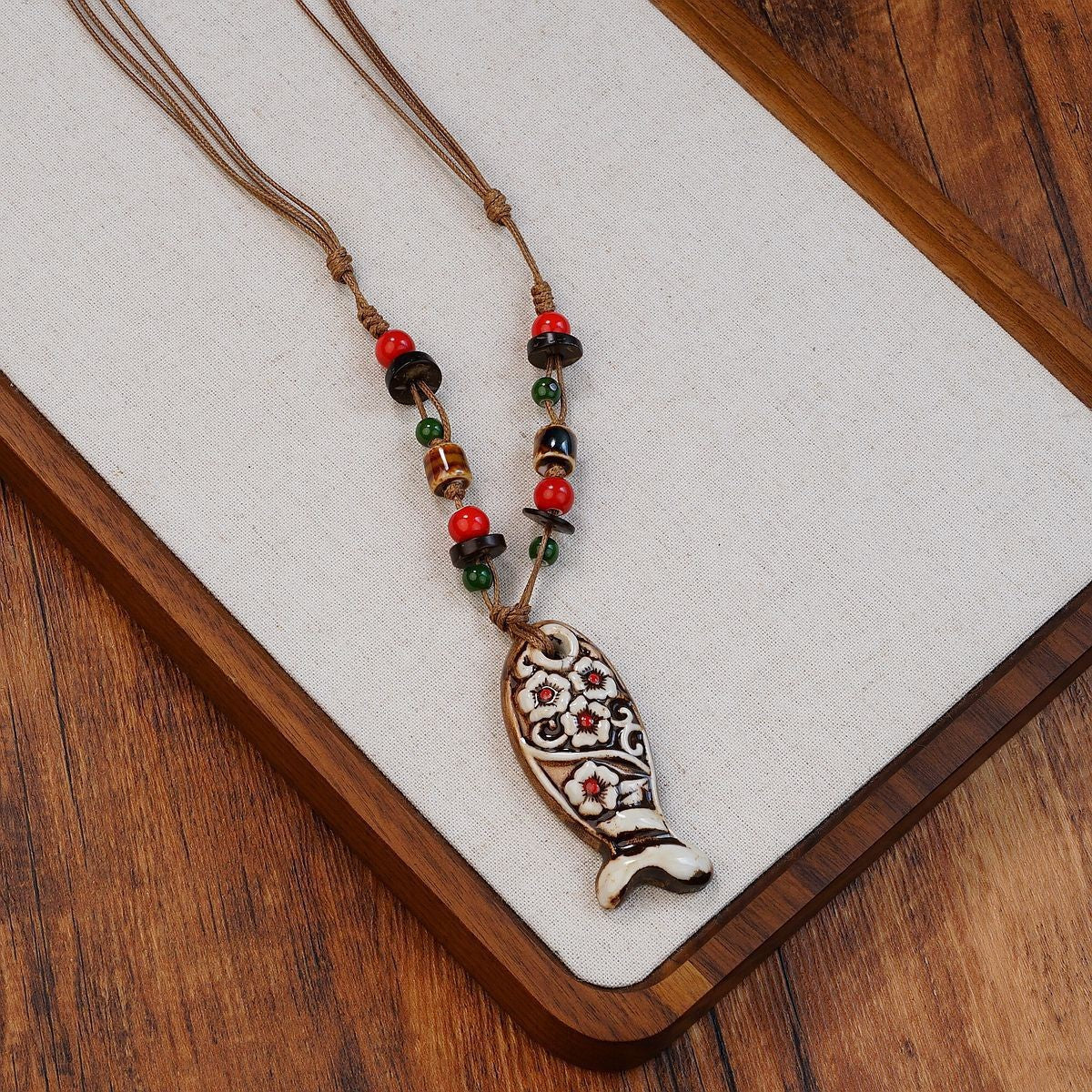 Ceramic Mushroom Female Niche Design High Necklaces