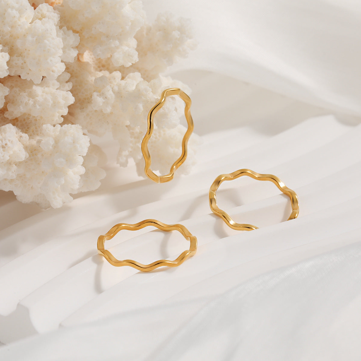 Women's Stacked Fashion Unique Gold-plated Simple Titanium Rings
