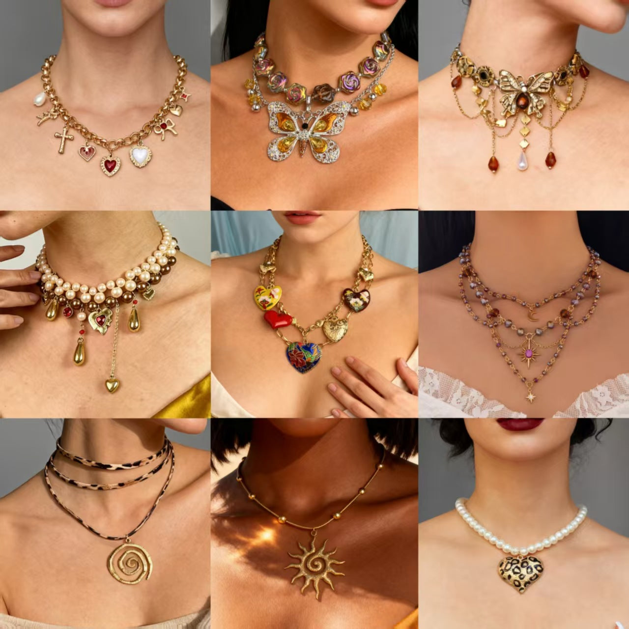 Exaggerated Love Neck Niche Personality Design Light Necklace