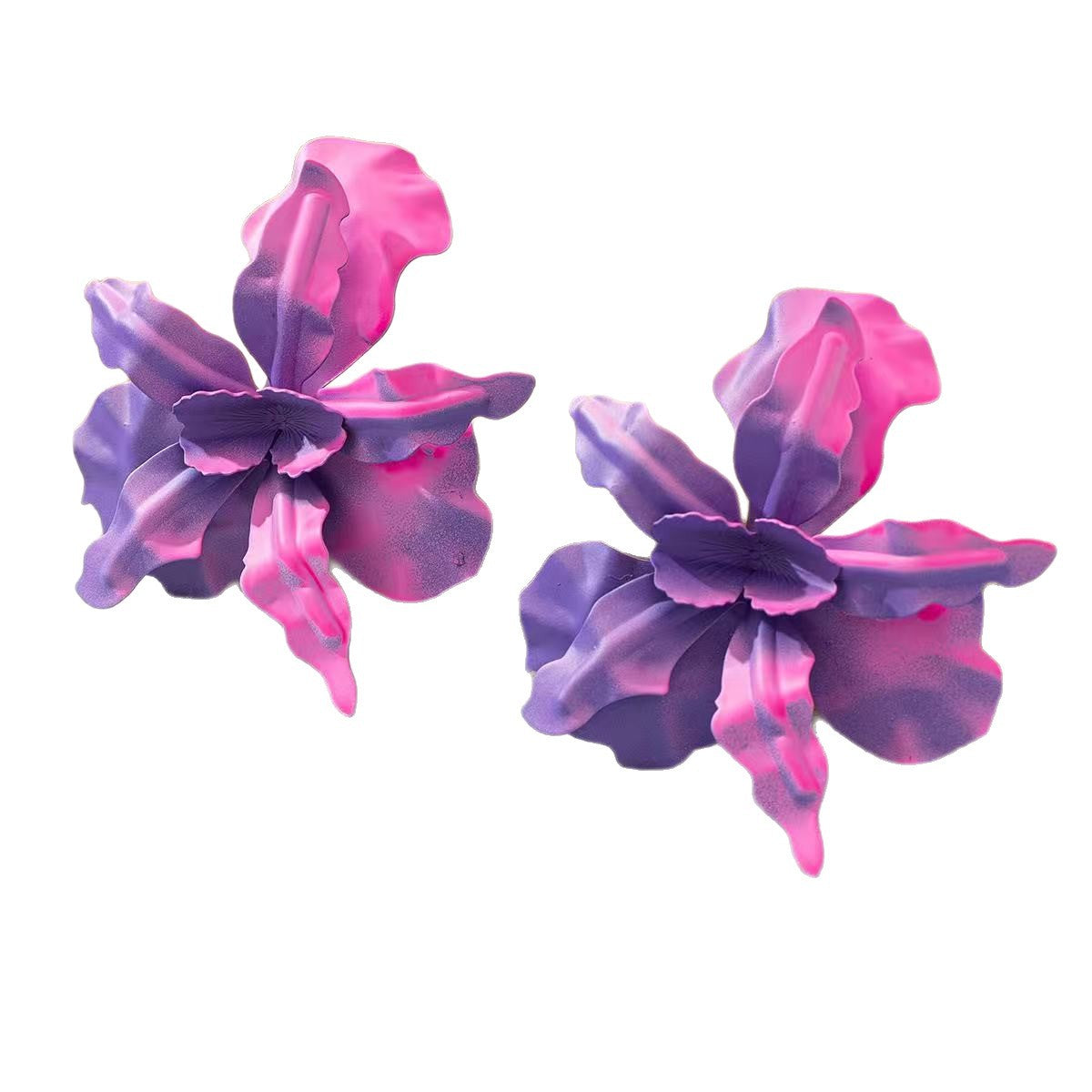 Women's Pleated Paint Flower Ear Sweet Handmade Rings