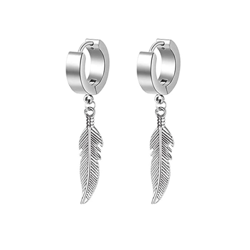 Women's & Men's Personalized Pointed Tapered Titanium Steel Retro Simple Earrings