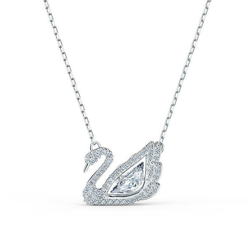 Red Pink White Black Swan Female Cymbal Clavicle Necklace