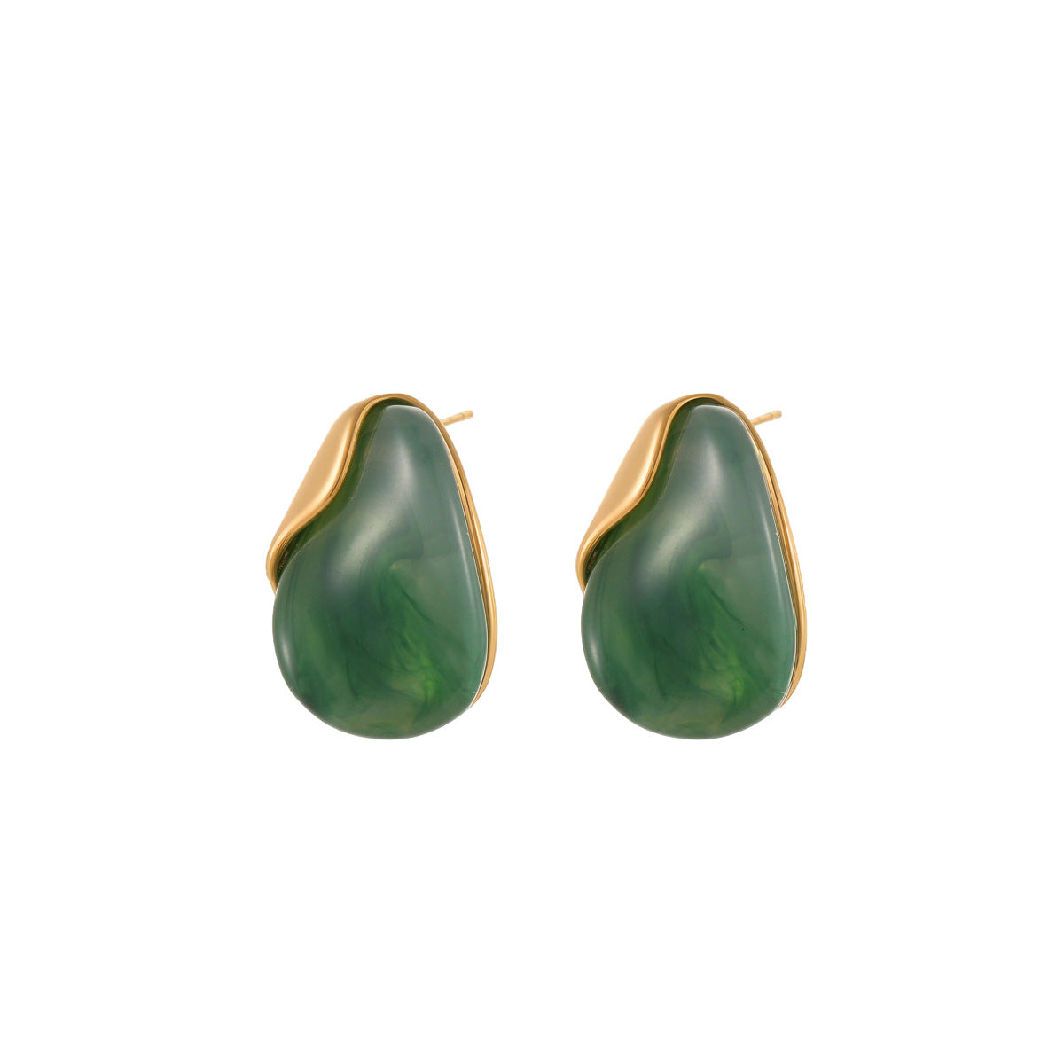 Women's High-grade Temperament Amber Resin For Light Luxury Minority Metal Patch Earrings