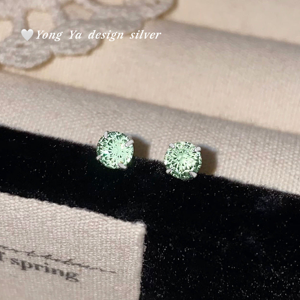 Fireworks Color Zircon Ear Colorful Gentle Stud Earrings