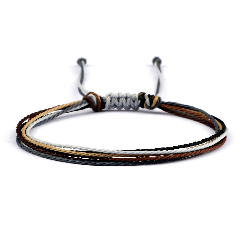 Coast Style Twin Creative Wax Line Hand Weaving Bracelet