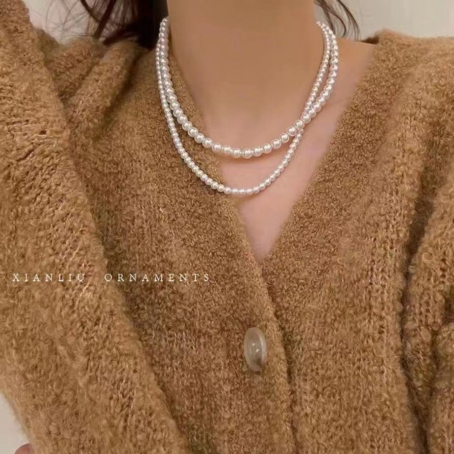 Classic Quality Bright Pearl Minimalist Clavicle Necklaces