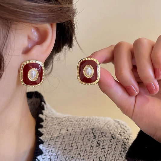 Niche High Profile Retro Temperament Sier Ear Earrings