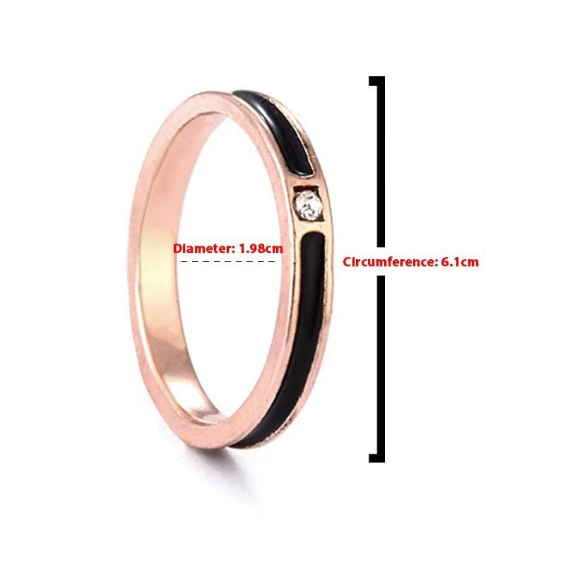 Gold Oil Dripping Fashion Simple One Diamond Rings