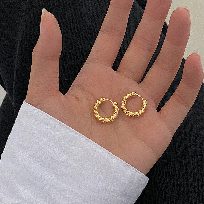Without Picking Sier Needle Round Retro Temperament Rings