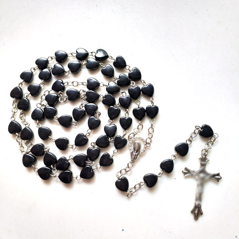 Rosary Acrylic Bead Ten Z Frame Necklace