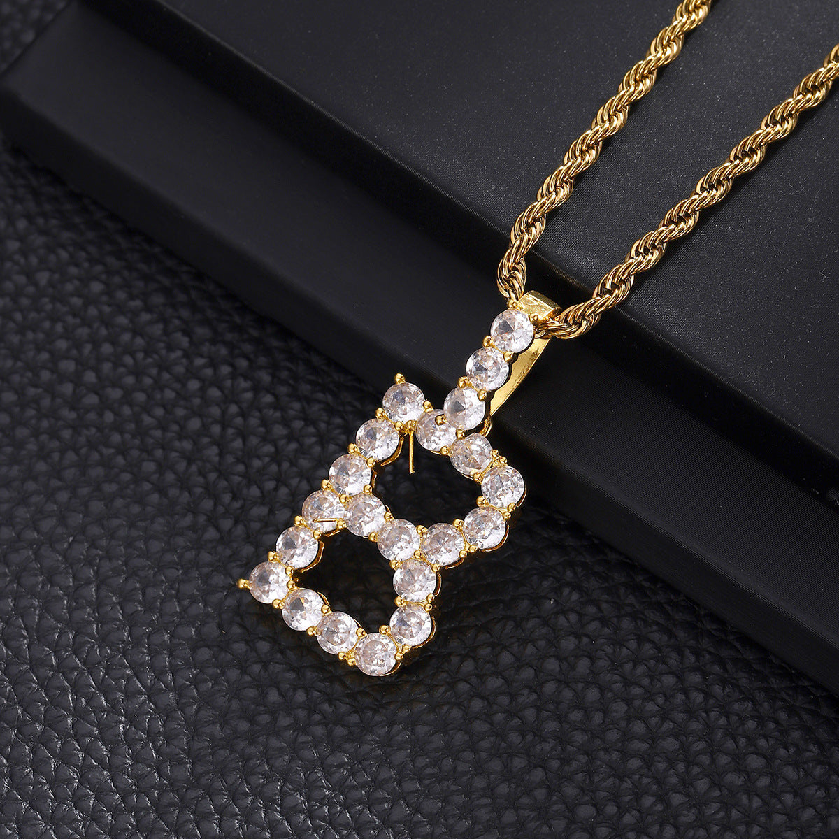 Women's & Men's English Letters Copper Inlaid With Zircon Pendants