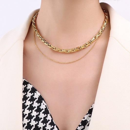 Titanium Steel Chain Gold Plated Bath Necklaces