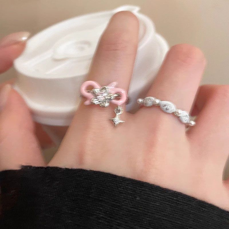 Women's Ancient Retro Fashion Twin Temperament Personality Style Rings