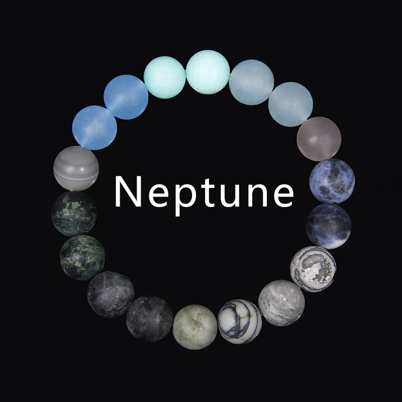 Men's Natural Stone Universe Planet Beads Galaxy Trendy Frosted Bracelets