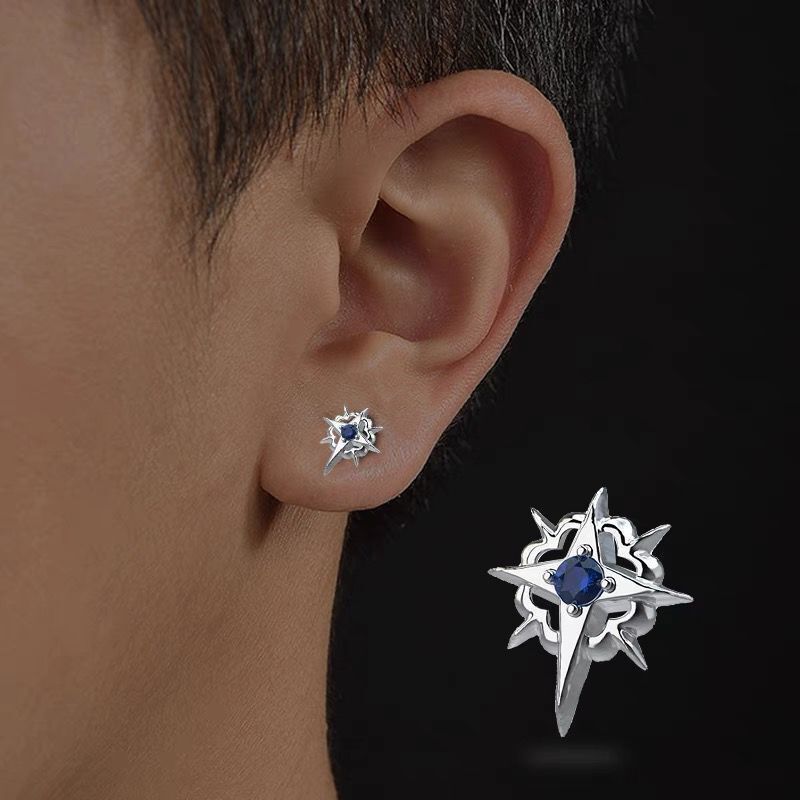 Men's North Star Fashion Personalized Cold Style Stud Earrings