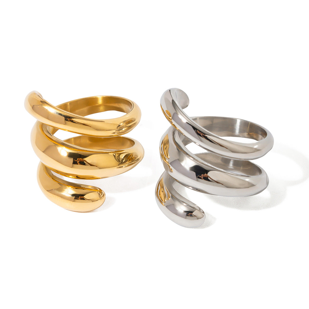 Gold Stainless Steel Glossy Fashionable High-grade Rings