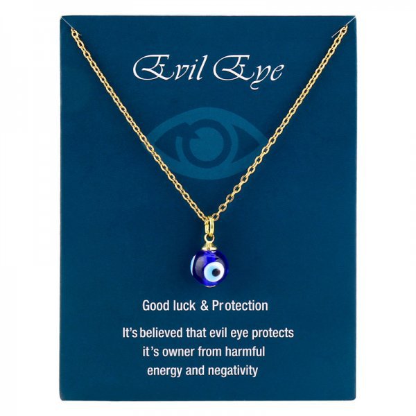 Women's Personalized Turkish Devil's Eye Card Three-sided Necklaces