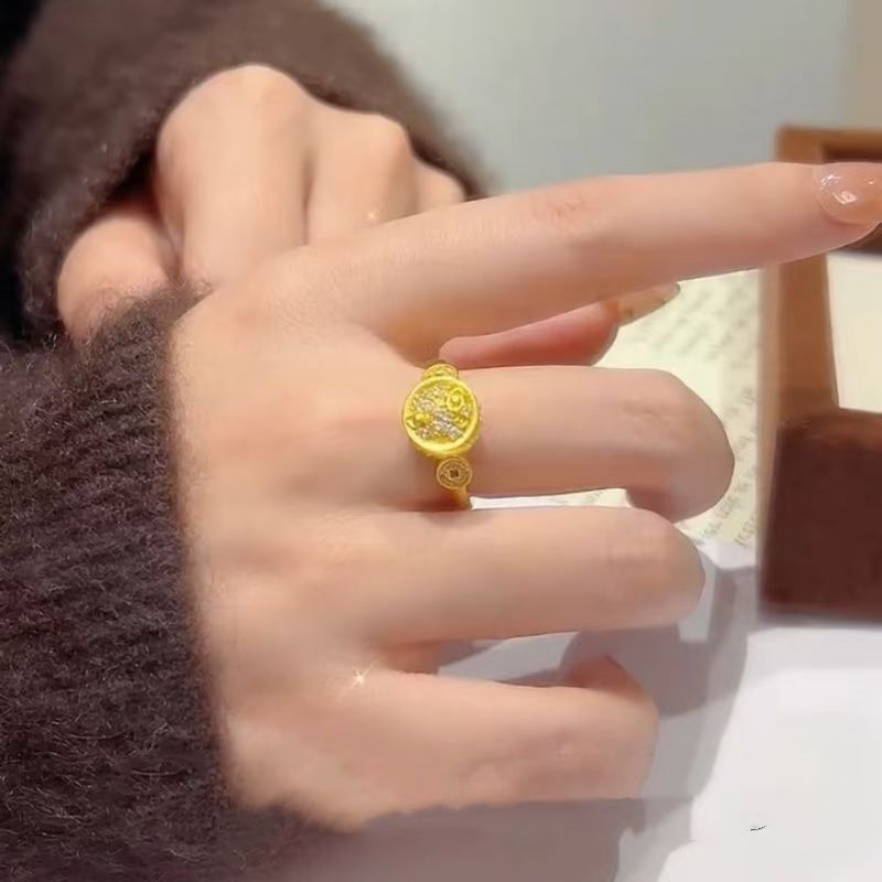Cornucopia Shape Rotatable Opening Adjustable Special Interest Light Luxury Personalized Ring
