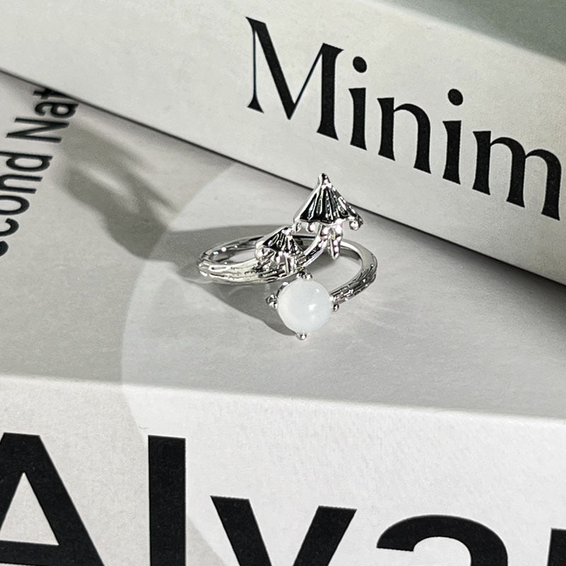 Diamond Flower Language Light Luxury Mix Match Personality Bow Tie Ring
