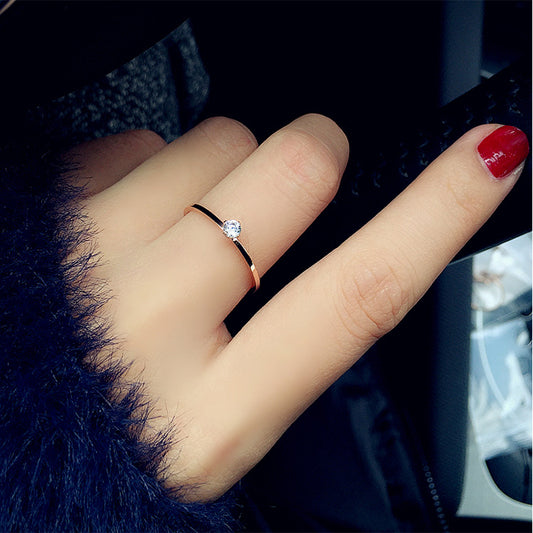 Women's Elegant Titanium Steel Rose Gold Plated Personality Rings