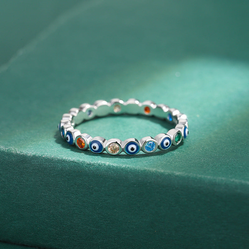 Devil Eyes Sapphire Sterling Sier Female Rings