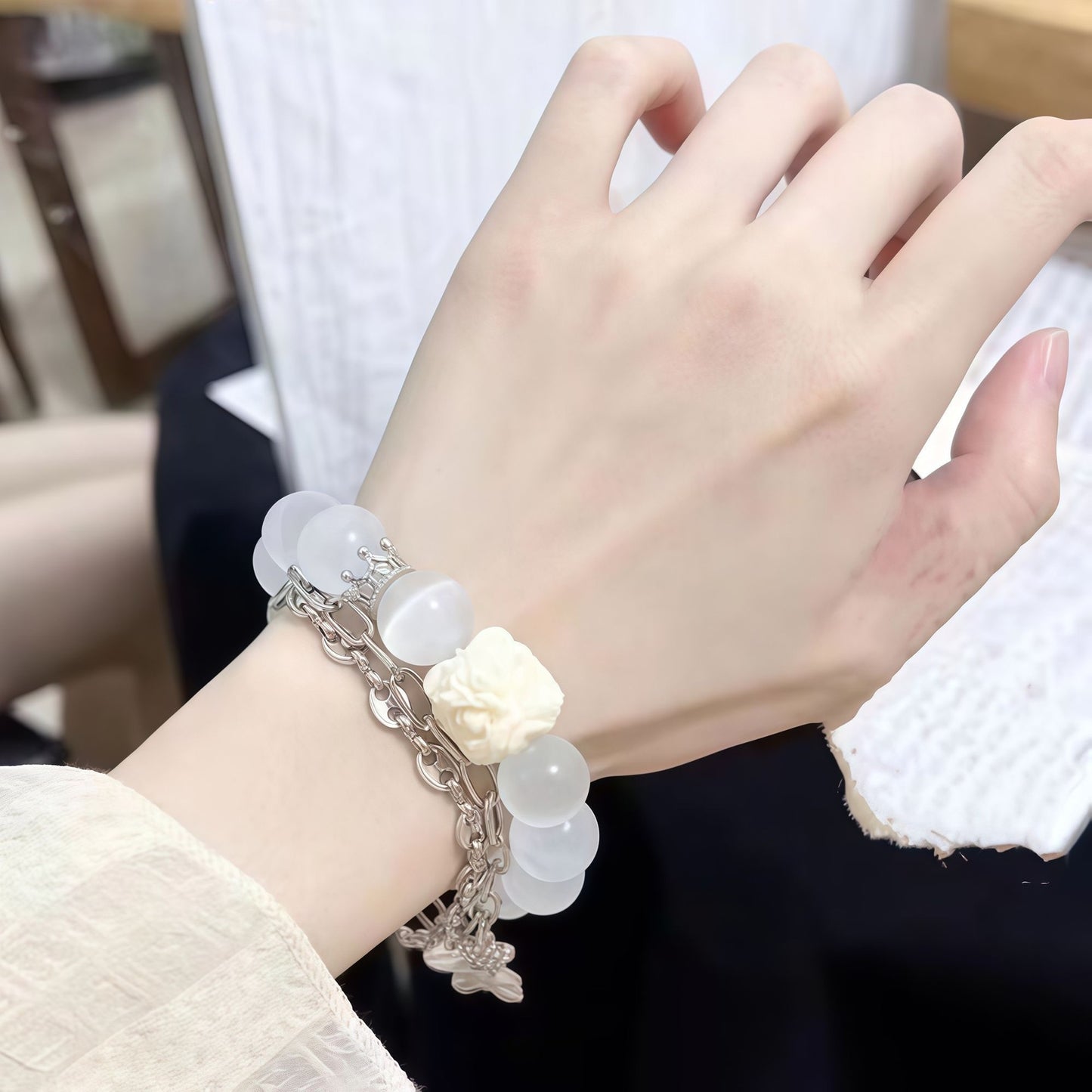 Style Blessing Card Beaded Female Summer Niche Design Temperament Imitation Bracelets