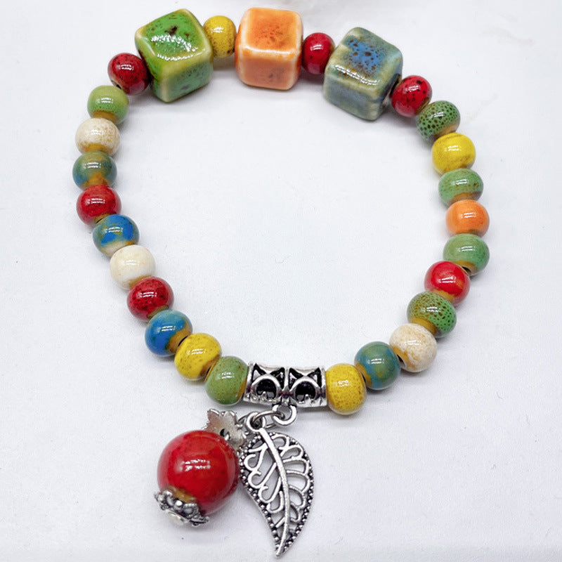 Women's & Men's Boutique Ceramic Beaded Weave Trendy Summer Retro National Trend Ethnic Bracelets