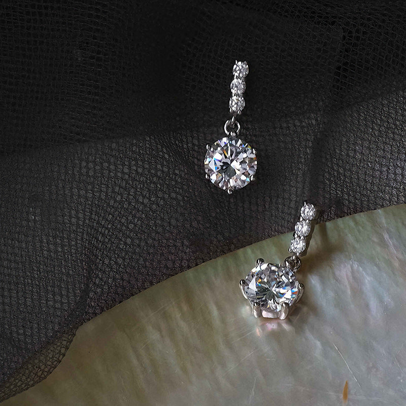 Women's Sterling Sier Flash Gang Drill For Personality Affordable Luxury High-grade Earrings