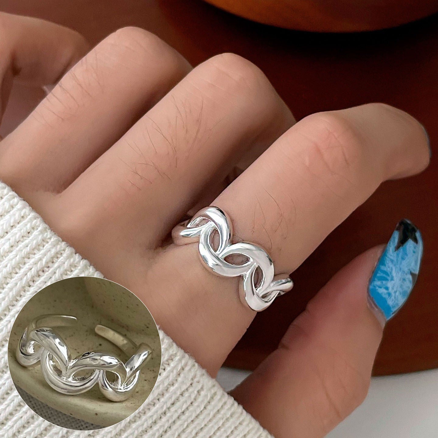 Cool Personality Geometric Hollow Irregular Female Retro Temperament Simple Open Bracelets