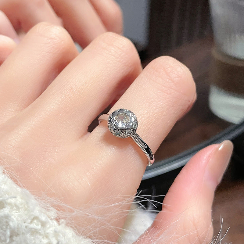 Women's Suit Fashion Double Layer Open-end Zircon Rings