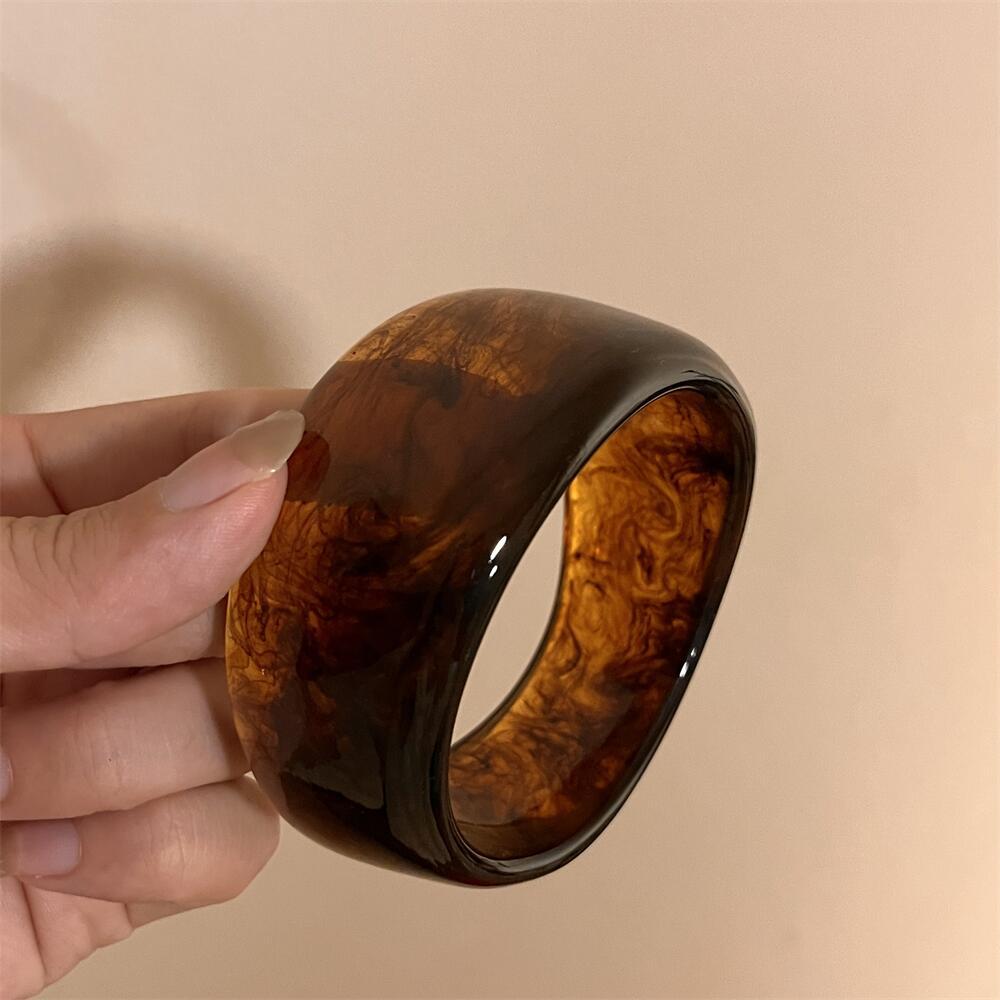 Retro Resin Irregular Texture Niche Personality Exaggerated Twin Bracelets