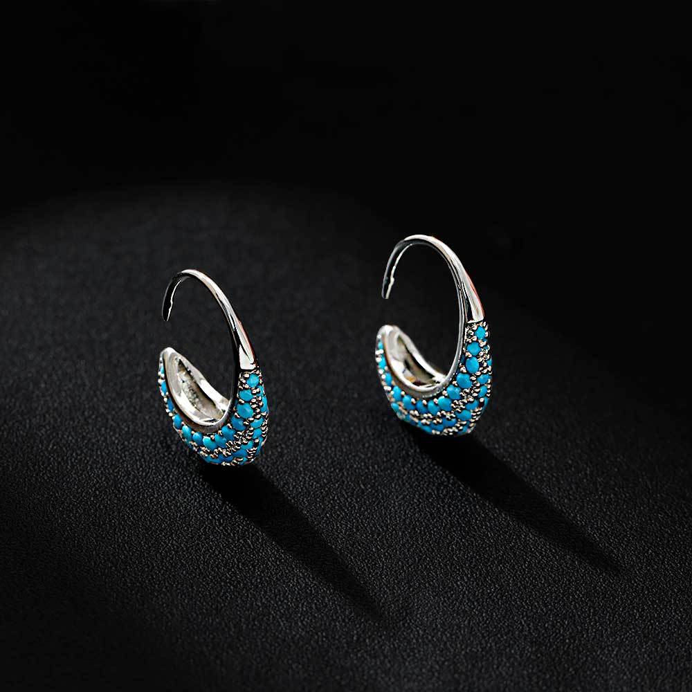 Women's High-grade Turquoise Inlaid Ear Hook Stylish Unique Earrings
