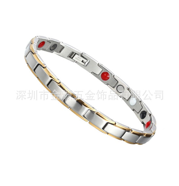 Classic Fashion Simple Gold Vacuum Plating Adjustable Stainless Bracelet