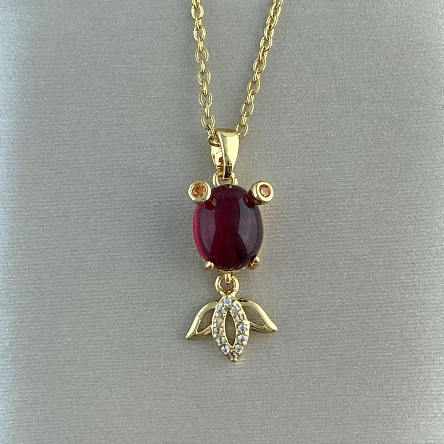 Women's Real Gold Plating Opal Fox Clover Pendants