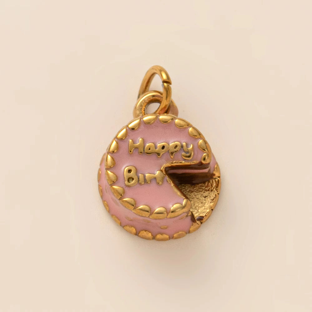 Mushroom Parts Vacuum Plating Gold Color Pendants