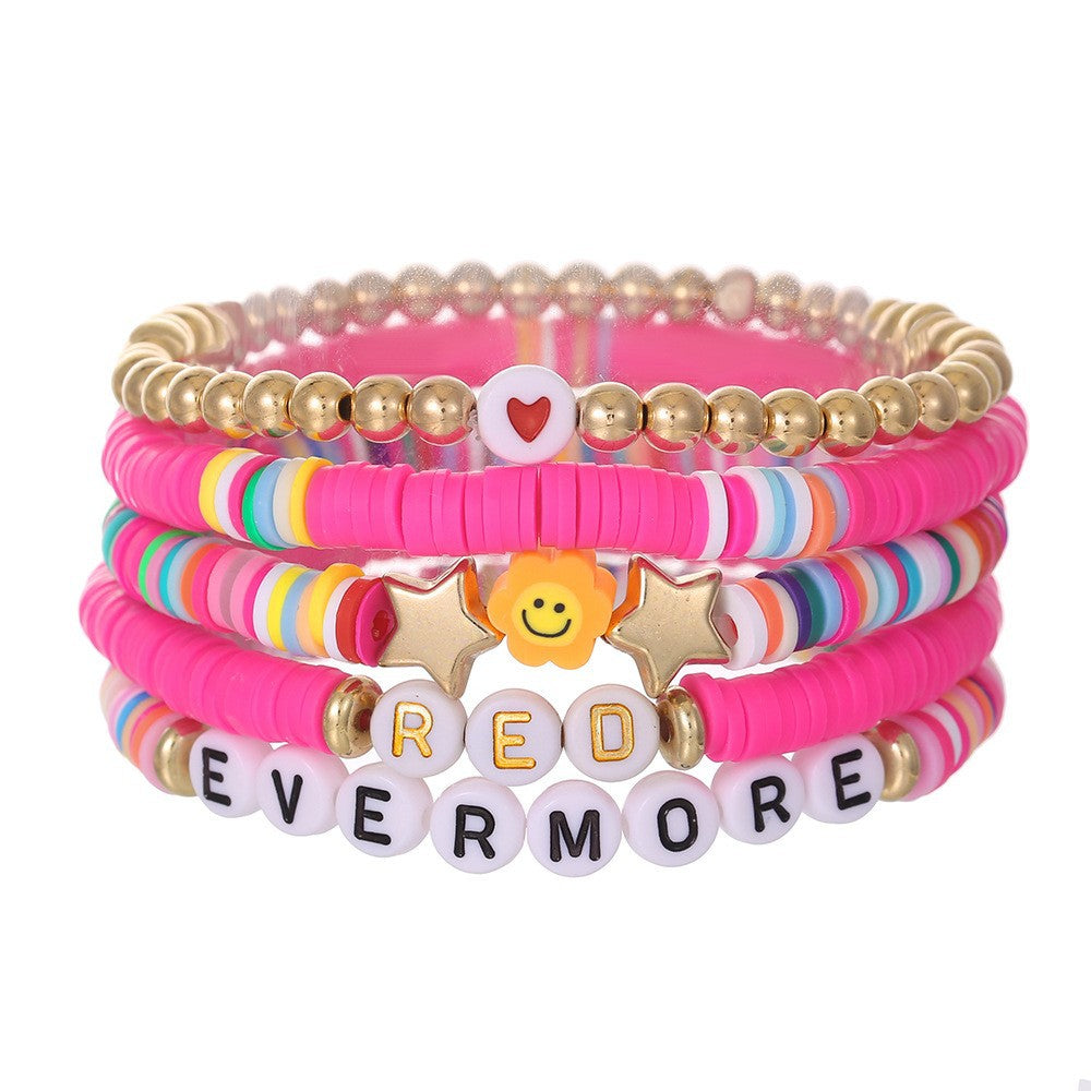 Women's Swift Fan Reputation English Letter Polymer Bracelets